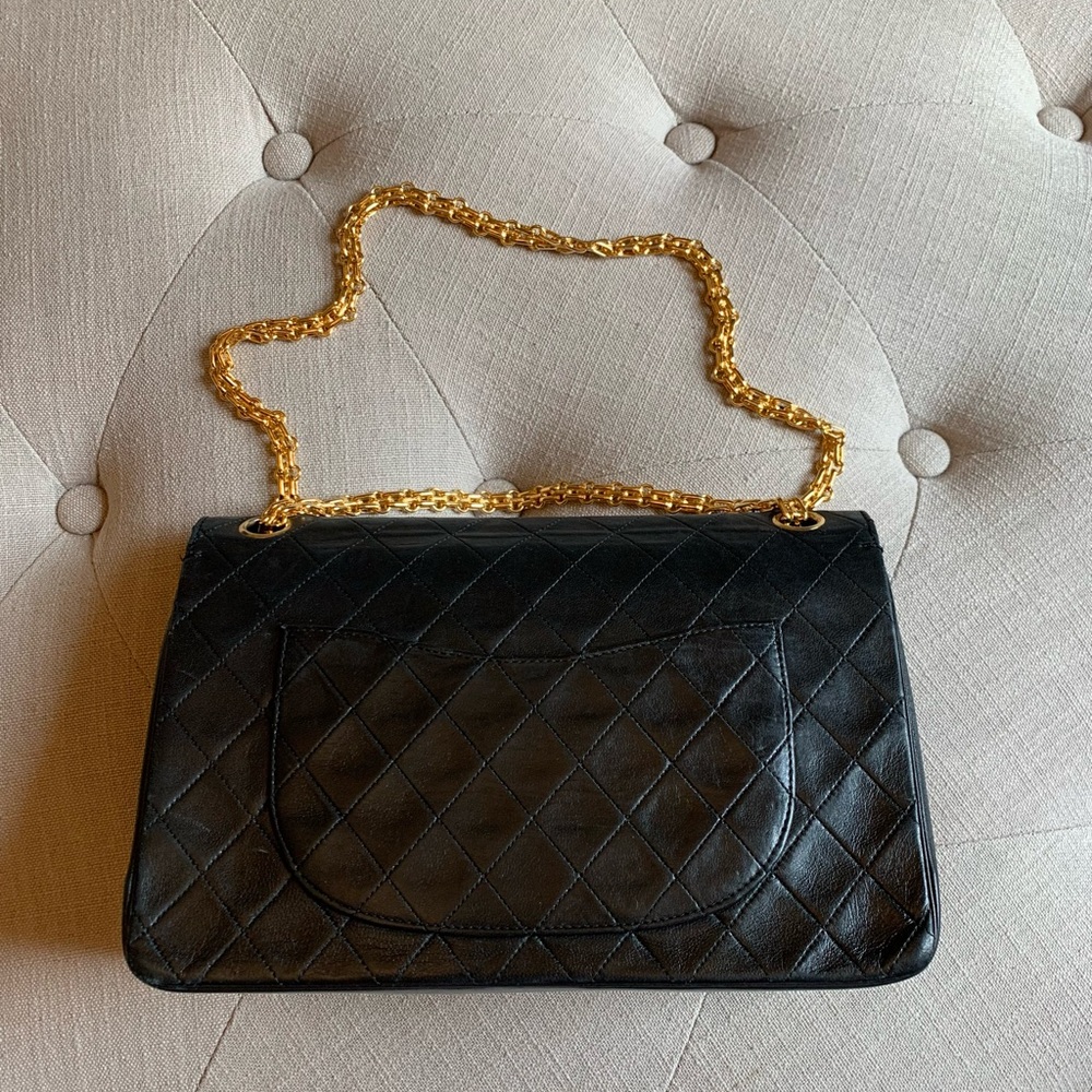 Beautiful Vintage Mademoiselle Chanel Medium Double Flap - Black Lambskin - Picture 3 of 16